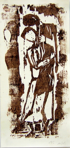 Sans Titre (2005) : Gravure sur bois sur Papier   42 x 20 cm.