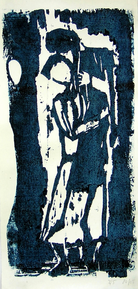 Sans Titre (2005) : Gravure sur bois sur Papier   42 x 20 cm.