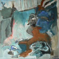 Attendrissement 1 (2015) : Acrylique sur Toile   80 x 80 cm.