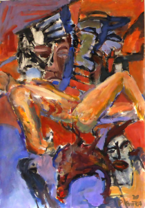 Berger Allongé (2020) : Acrylique sur Papier   110 x 76 cm.
