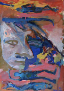 Bergers Allongés (2020) : Acrylique sur Papier   100 x 80 cm.