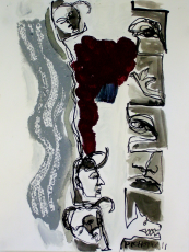 Le Chant de la Vague Grise (2011) : Encre sur Papier   33 x 25 cm.