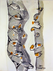 Le Chant de la Vague Grise (2011) : Encre sur Papier   33 x 25 cm.