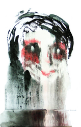 Clown (2006) : Acrylique monotype sur Papier   50 x 33 cm.