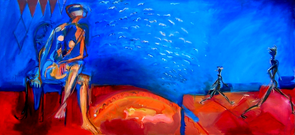 Sans Titre (2006) : Huile sur Toile   70 x 150 cm.