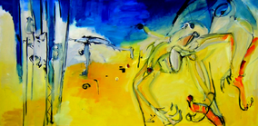 Sans Titre (2006) : Huile sur Toile   70 x 150 cm.