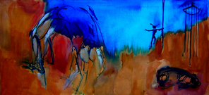 Sans Titre (2006) : Huile sur Toile   75 x 150 cm.