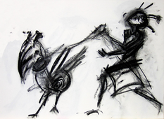 Sans Titre (2006) : Fusain sur Papier   30 x 40 cm.