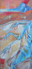Les Ânes (2006) : Huile sur Toile   150 x 70 cm.