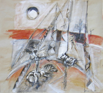 Cirque (2006) : Encre sur Papier   70 x 77 cm.