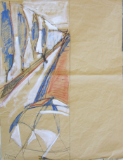 Allée de Peuplier (2006) : Craie sur Papier   106 x 82 cm.