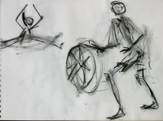 La Roue (2006) : Encre sur Papier   30 x 40 cm.