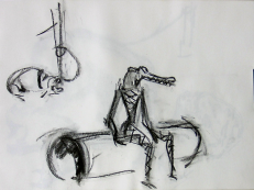 Crocodile (2006) : Fusain sur Papier   30 x 40 cm.