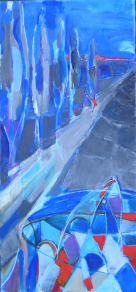 L'Allée (2006) : Huile sur Toile   150 x 70 cm.