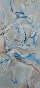 Oiseaux 2 (2007) : Acrylique sur Toile   150 x 75 cm.