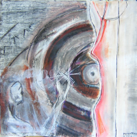 Les Couteaux (2007) : Craie sur Papier   96 x 100 cm.