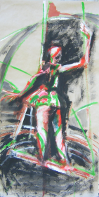 Trapéziste (2007) : Acrylique sur Papier   138 x 70 cm.