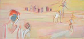 La Pomme (2007) : Huile sur Toile   150 x 70 cm.