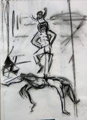 Pyramide (2007) : Fusain sur Papier   40 x 30 cm.