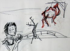 La Pomme (2007) : Fusain sur Papier   30 x 40 cm.