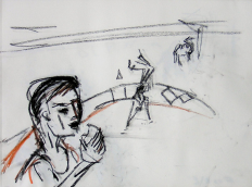 La Pomme (2007) : Fusain sur Papier   30 x 40 cm.