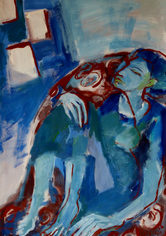 Jeune Femme à Dakar 1 (2016) : Acrylique sur Papier   110 x 75 cm.