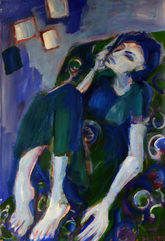 Jeune Femme à Dakar 2 (2016) : Acrylique sur Papier   110 x 75 cm.