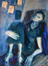 Jeune Femme à Dakar 3 (2016) : Acrylique sur Papier   110 x 75 cm.