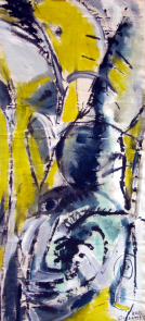 Syrinx (2012) : Encre sur Toile libre   142 x 61 cm.