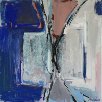 Fenêtre Branches 2 (2012) : Acrylique sur Toile   80 x 80 cm.