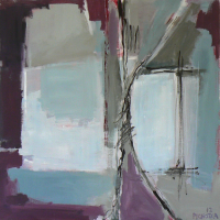 Fenêtre Branches 3 (2012) : Acrylique sur Toile   80 x 80 cm.