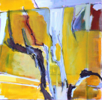 Fenêtre Branches 7 (2012) : Acrylique sur Toile   100 x 100 cm.
