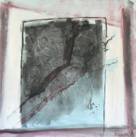 Fenêtre Branches 10 (2012) : Acrylique sur Toile   100 x 100 cm.