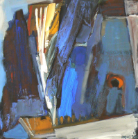 Fenêtre Branches 11 (2012) : Acrylique sur Toile   100 x 100 cm.