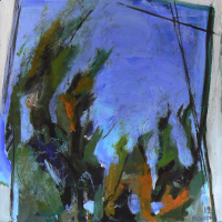 Fenêtre Branches 12 (2012) : Acrylique sur Toile   100 x 100 cm.