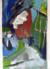 Chemin de la Citerne (2016) : Acrylique sur Papier   110 x 75 cm.