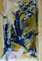 Chemin et Pavillon (2015) : Acrylique sur Papier   110 x 75 cm.