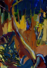 Tilleul et Piquets de Tomates (2015) : Acrylique sur Papier   110 x 75 cm.