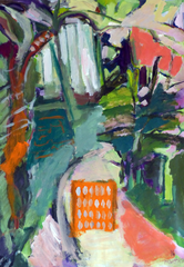 Pommier et Serre (2015) : Acrylique sur Papier   110 x 75 cm.