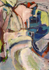 Pommier et Serre (2015) : Acrylique sur Papier   110 x 75 cm.