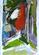 Chemin de la Citerne (2016) : Acrylique sur Papier   110 x 75 cm.