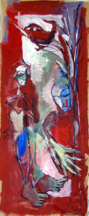 Priontemps (2010) : Acrylique sur Papier craft   99 x 41 cm.