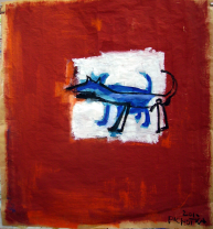 Chien (2010) : Acrylique sur Papier craft   99 x 94 cm.