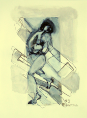 Entrelacs Encorps (2009) : Encre sur Papier   32 x 24 cm.