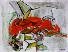 Méduse (2009) : Encre sur Papier   50 x 64 cm.