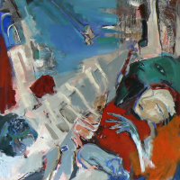 Mélancolie (2014) : Acrylique sur Toile   100 x 100 cm.