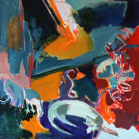 Mélancolie (2014) : Acrylique sur Toile   100 x 100 cm.