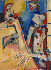 La Nappe (2017) : Acrylique sur Papier   110 x 75 cm.