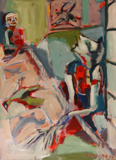 La Nappe (2017) : Acrylique sur Papier   110 x 75 cm.