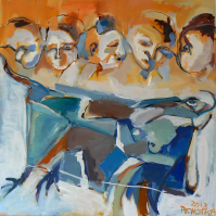 Cinq (2013) : Acrylique sur Toile   100 x 100 cm.